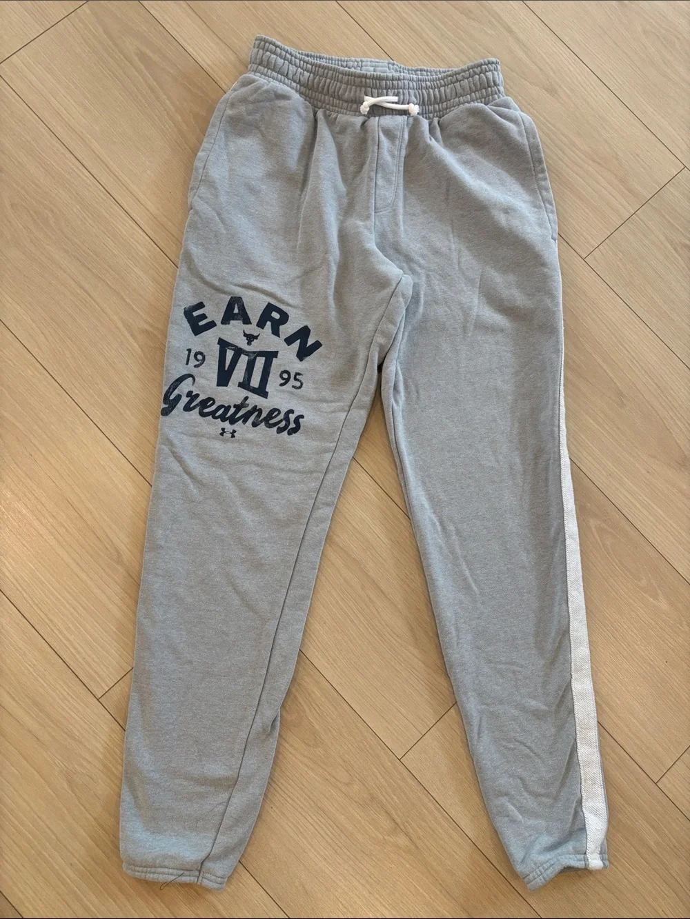 Under Armour Gray Joggers with Navy 'Earn Greatness' Graphic - Picture 3 of 6